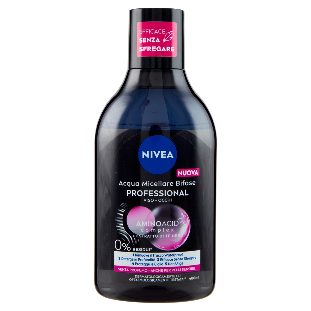 Nivea Acqua Micellare Bifase Professional anche per Pelli Sensibili 400 ml